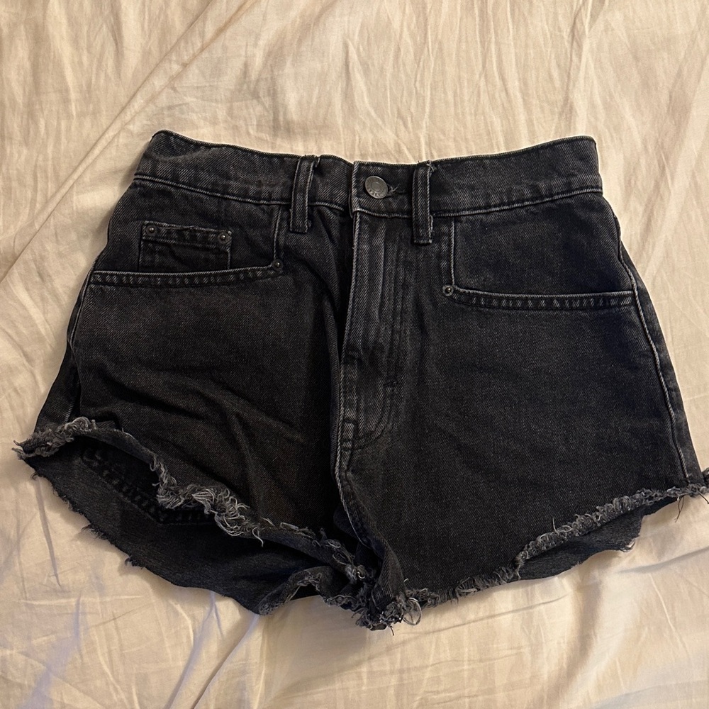 Pull&Bear Black Denim Jean Shorts